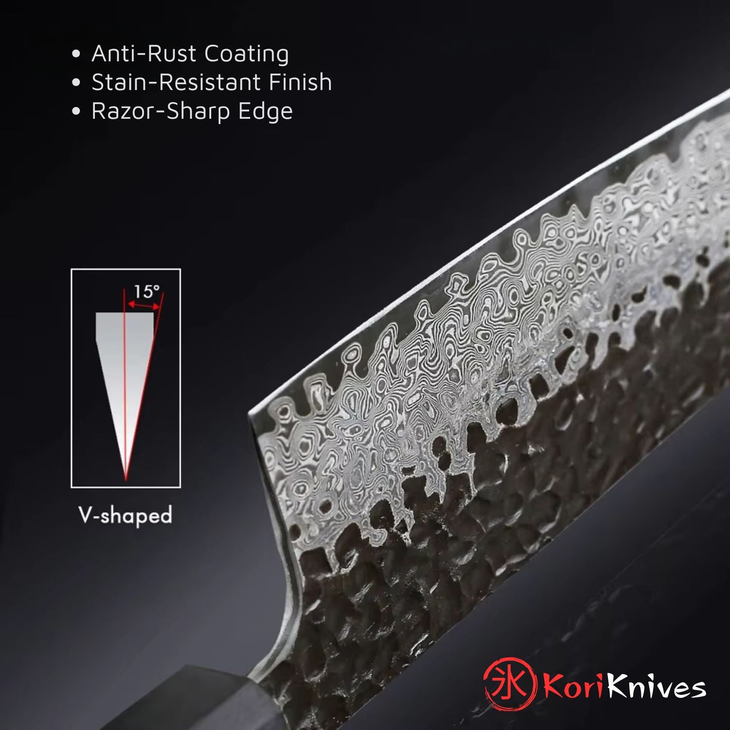 Kōri Damascus Chef Knife